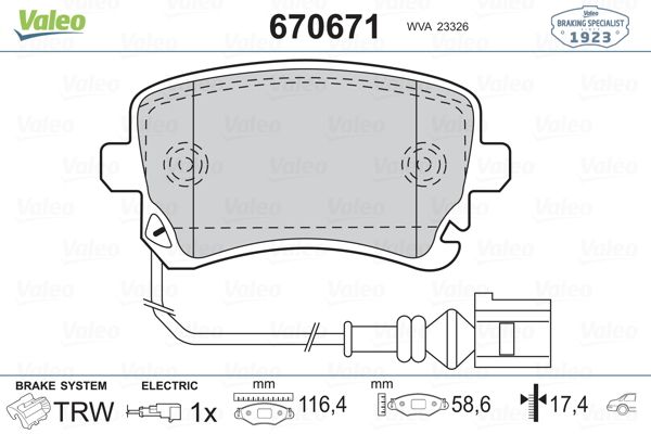 VAL-670671 Fren Balatasi Arka Transporter T5 T6 04=> Fisli