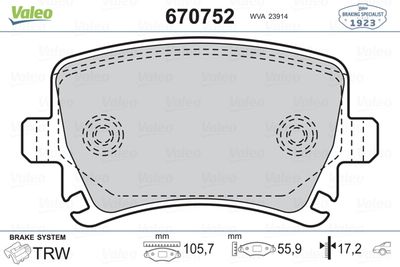 BRE-P 85 073 Arka Fren Balatasi-Kablosuz-  (Vw Caddy 04-11  Golf 04-14  Audi A3 04-13  Seat Leon 06-13  Skoda Octavia 04-13)