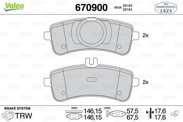VAL-670900 Fren Disk Balatasi Arka C63 Amg 4.0 10 14> S63 Amg 5.5 07 13> S65 Amg 6.0 02 14> Sl63 Amg 5.5 01 12>