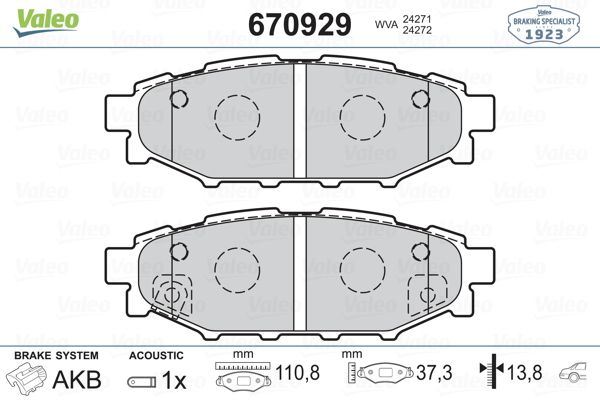 MGA-55422 Balata Fren Arka-(Subaru  Impreza 08/12/Forester 09/12/Legacy 03/11/Outback 03/11 /Brz 2.0 12-// / Xv 1.6-2.0  12-// )