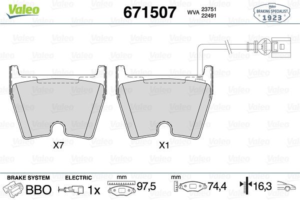 VAL-671507 Fren Disk Balatasi On Rs3 Quattro 2.5 04 17> Rs3 Sportback Quattro 2.5 02 15> Rsq3 Quattro 2.5 05 13