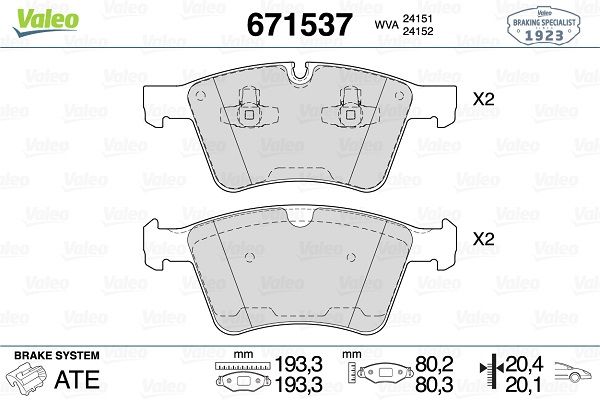 VAL-671537 Fren Balatasi On   Mercedes Ml500 4-Matic   W164   07-  Gl Serisi   X164   06