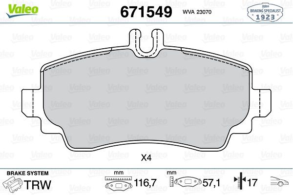 05P670 Fren Balata On Mercedes A Serisi (W168) A 160 1997-2004 / (W168) A 170 Cdi 1997-2004