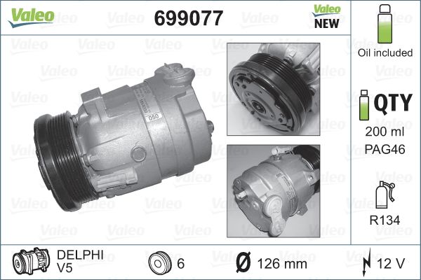 VAL-699077 Klima Kompresoru ( Opel   Omega B )