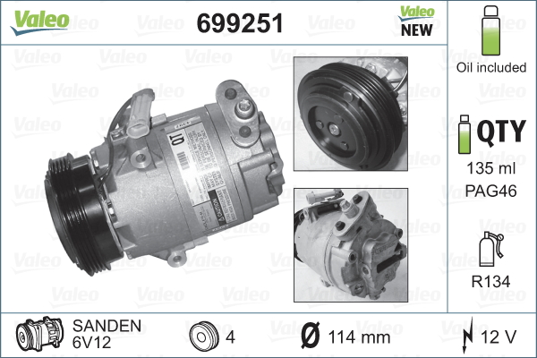 VAL-699251 Klima Kompresoru Opel Astra G 1.7 Dizel