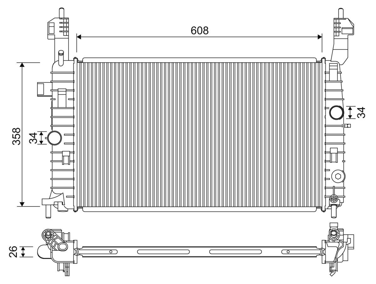 DEL-TSP0524041 Su Radyatoru ( Opel  Meriva 1.4 1.8 03-10 )