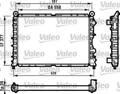 KLR-0115172PA Su Radyatoru 2 Sira Cu+Pl  (Fiat   Tempra 2,0i)