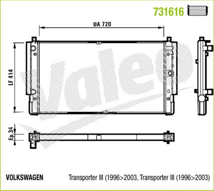 MAHLE-CR1533000S (Behr) Su Radyatoru Transporter T4  1.9 2.0 2.4 2.5 Tdi