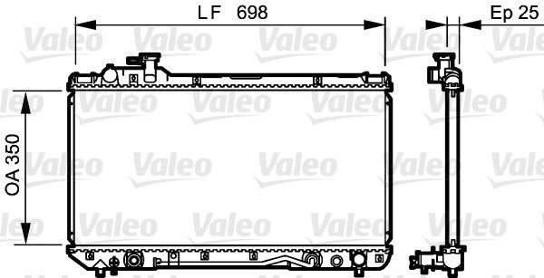 KLR-348180 Su Radyatoru (Toyota  Rav4 2.0 16v 94/97 26mm  Otomatik Sanzuman  )