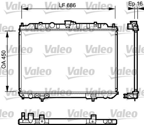 16-3125B-26 Su Radyatoru Brazing Kalinlik 26mm Nissan X-Trail (T30) 2.0i - 2.5i A-T 2001-2007