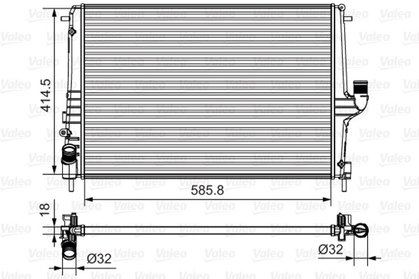 KALE-346210 Radyator Logan-Sandero-Duster 1.5dci (K9k) (08+) Al Pl Brz