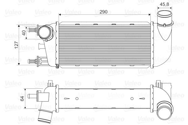 ORIS-IFI504065 Turbo Radyatoru (Intercooler) 500 1.3 Mjtd 2007>  Ka 1.3 Tdci 2008> A M (290x129x65)