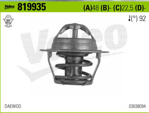 VAL-819935 Termostat Astra Ii 1.6 98> - Combo 1 4 - Corsa B 1.4 92 C