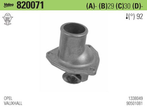 KLR-572550 Termostat 92 C (Opel  Vectra A 2.0 88-92)