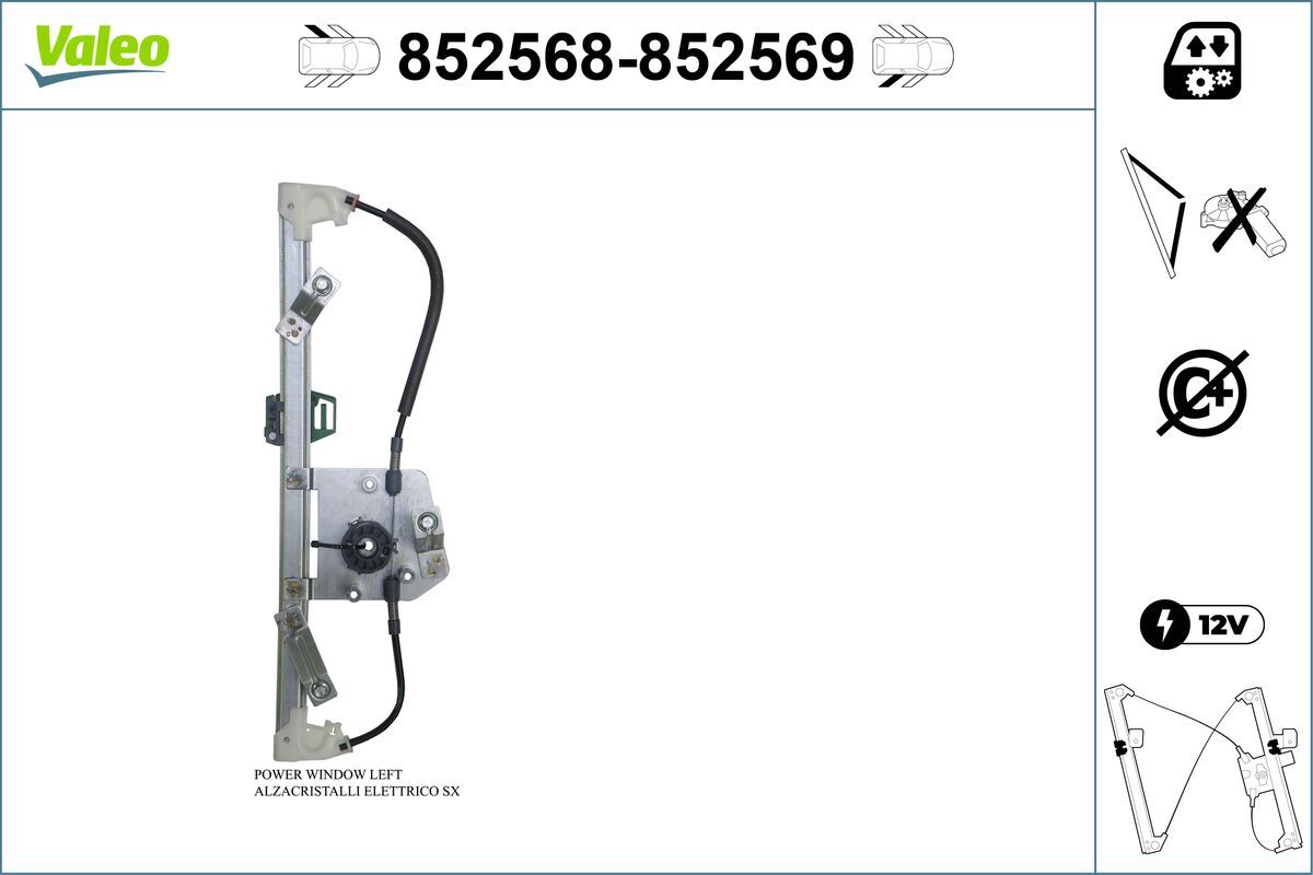 VAL 852568 Cam Krikosu Arka Sol Motorsuz Egea