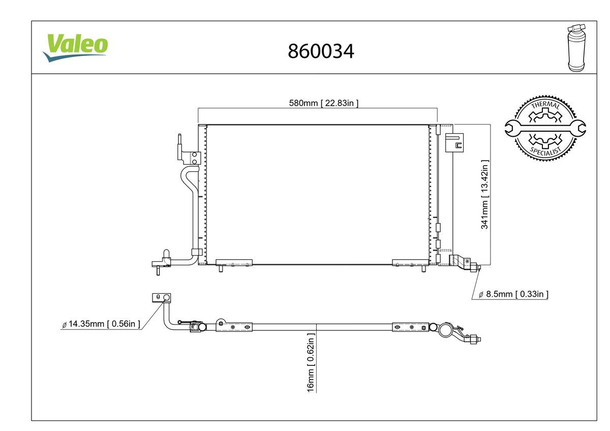 VAL-860034 Kondenser (Citroen Berlingo / Zx - Peugeot 306 / Partner)