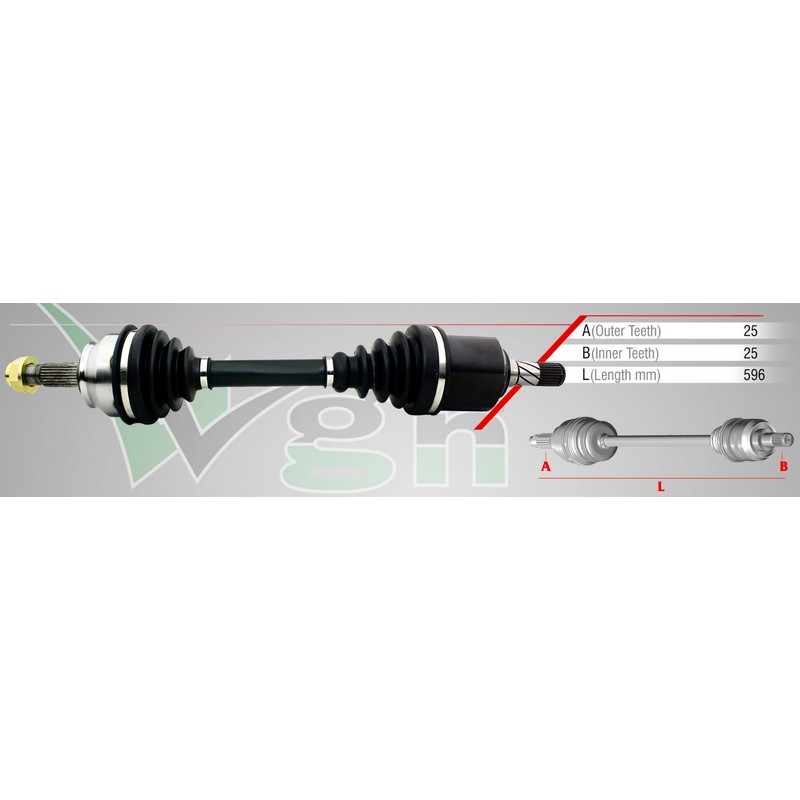 FI-8096 Komple Aks Sag On Fiat Egea 1.4 T-Jet M-T Uzunluk 970mm 2015-