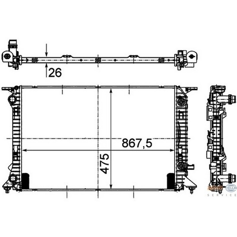 WISCO 1113171-00 Su Radyatoru Brazing At 720x469x26 Mm Audi A4 1.6. 1.8. 2.0tdi. Q5 2.0tdi 08> Porsche Macan 2.0 Turbo15>