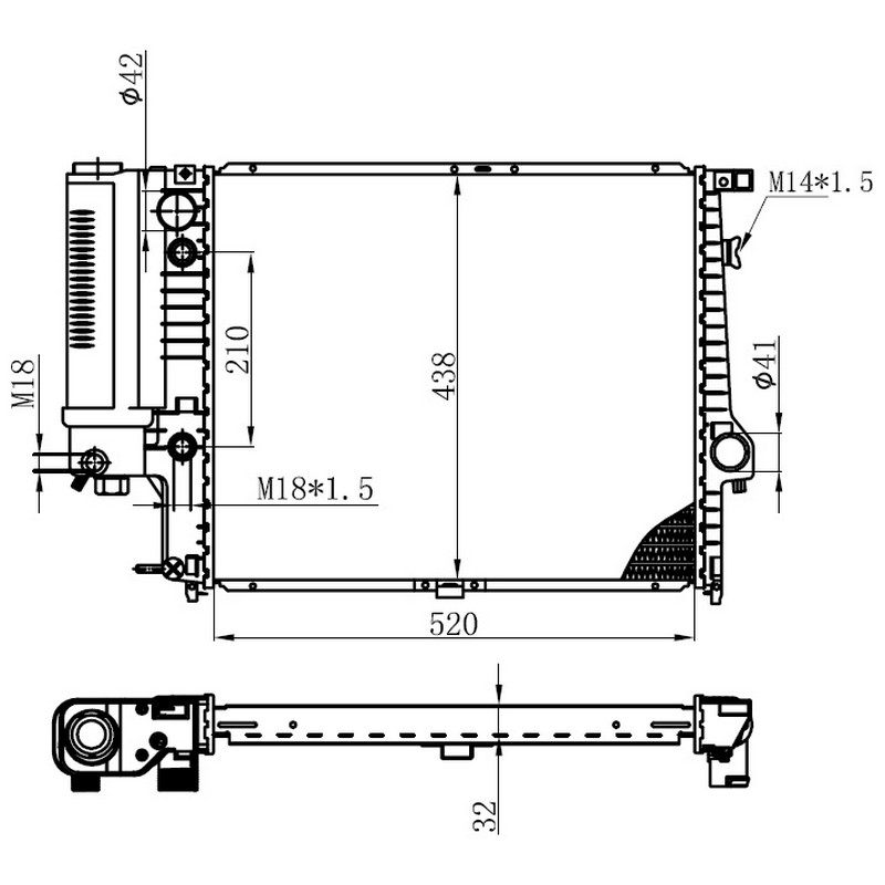 KALE-348900 Radyator 5 (E34) (At) Al Pl Brz