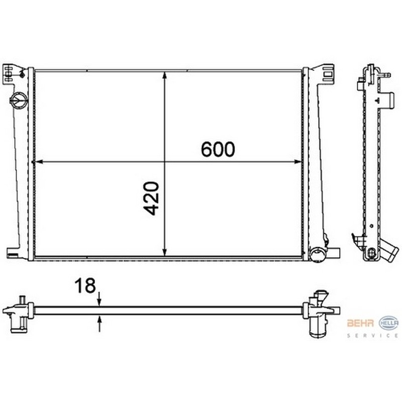 16-2902B Su Radyatoru Brazing Mini Cooper (R56) 1.6i A-T/M-T 2010-/ Countryman (R60) 1.6i A-T/M-T 2010-