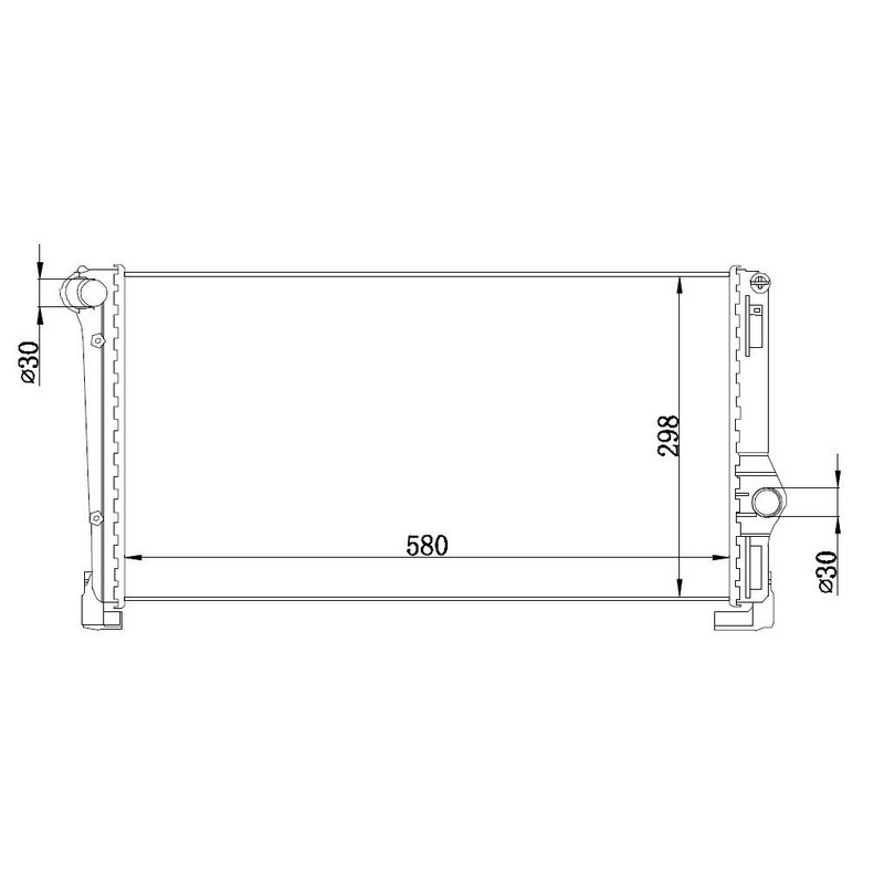 KLR-351265 Su Radyatoru Al/Brz  (Fiat Idea 04=/ , Punto 03=/ - Lancia Ypsilon 06=/ 1.3dmtj (Mt) [580x308x32]