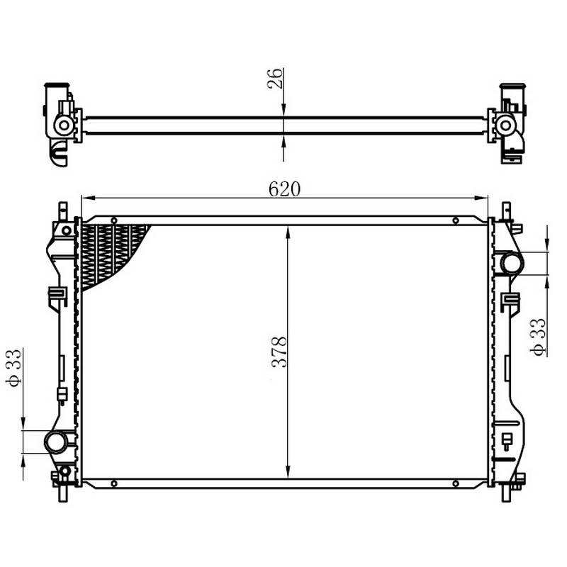 KLR-0222271AB Radyator 1 Sira Alb ( Ford   Transit V184  2.4  01-06 ) Klimasiz