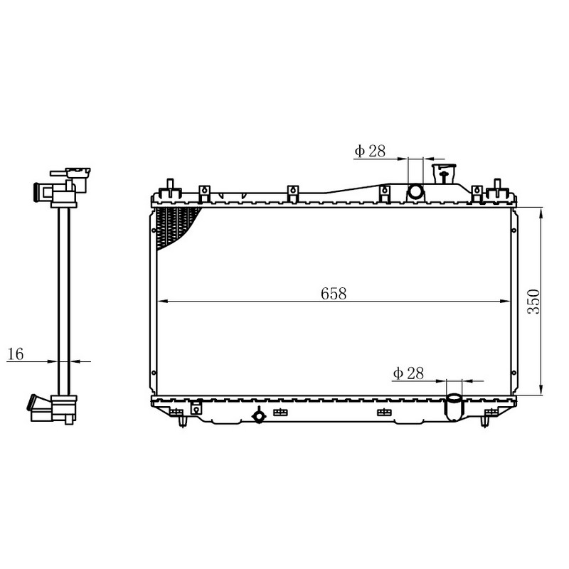 16-2004B Su Radyatoru Brazing Honda Civic 1.4i A-T 2001-2006