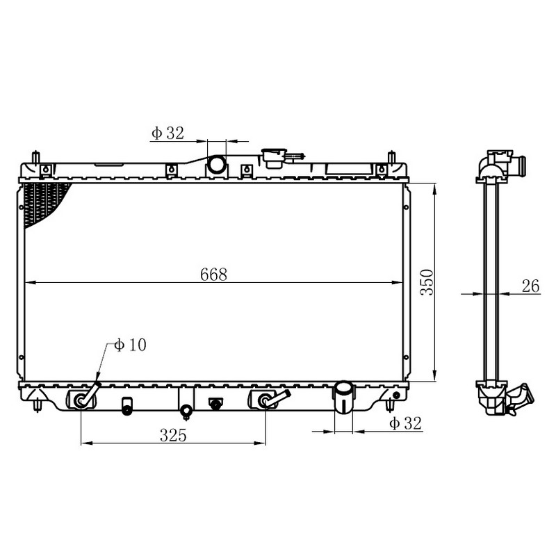 KLR-358550 Su Radyatoru (Honda Accord Iv / V  1.8 2.0 90-96 - Rover 600 96-00 )