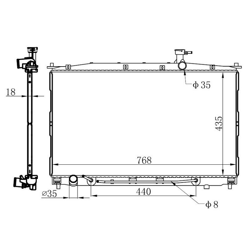 MGA-80619 Su Radyatoru Brazing Hyundai Santafe 2.2 Crdi 06-12 22mm A/T