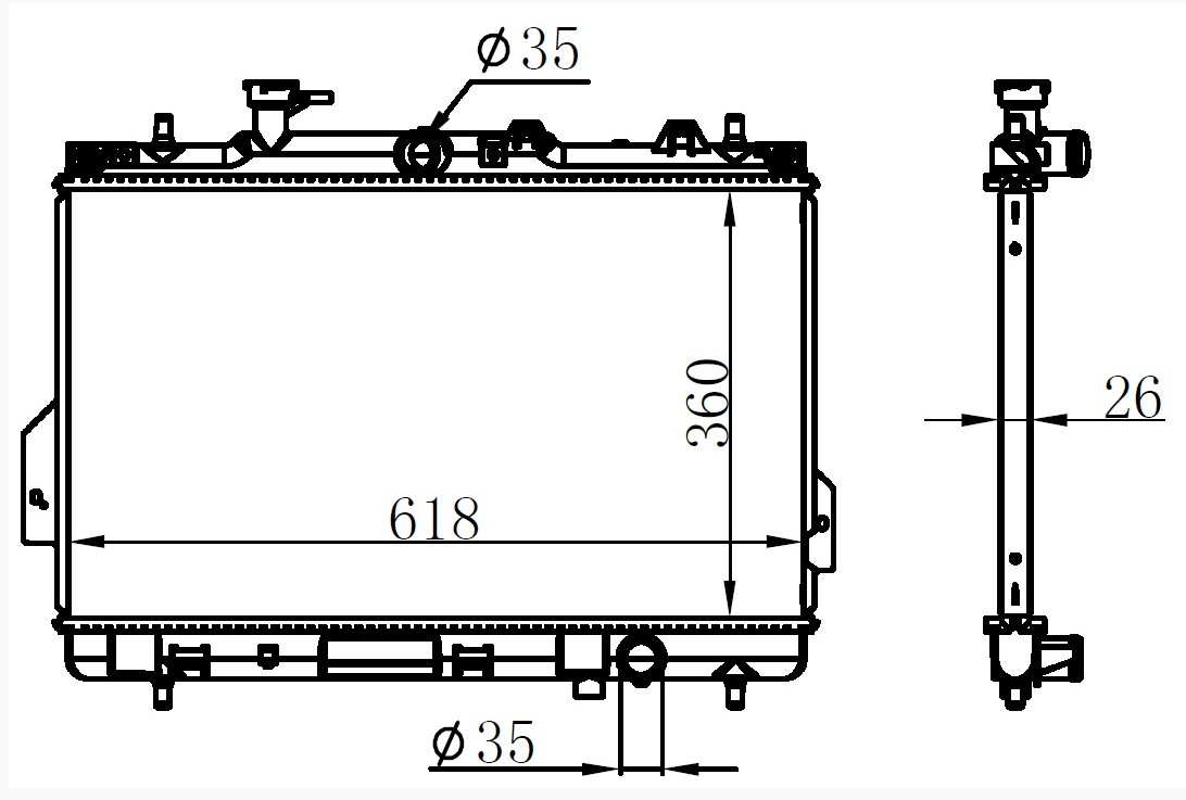 MND HC2531017610 Su Radyatörü Oem Hanon M/T 360x618x26 Matrix