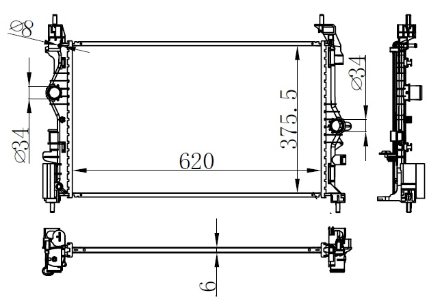 KLR-358955 Su Radyatoru Brazing (Opel  Corsa E  1.3 Cdti 14- ) Manuel Vites