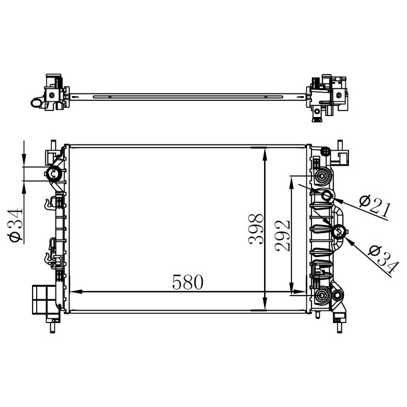 16-1619B Su Radyatoru Brazing Chevrolet Trax 1.6i-16v A-T 2012-2014 / Opel Mokka 1.6i 16v A-T 2012-