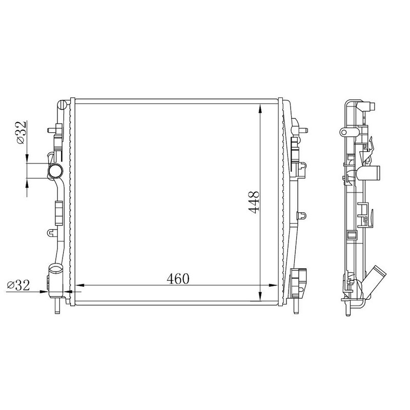 KLR-355595 Su Radyatoru 32mm (Renault  Kangoo  1.2 1.5 Dci 1.6  01-)