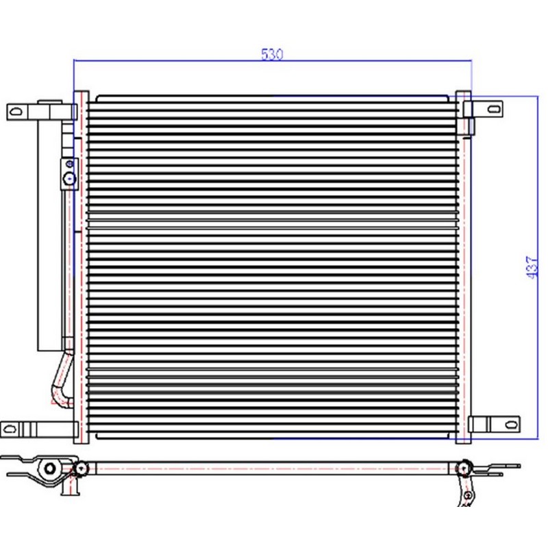 KLR-385200 Klima Radyator (Chevrolet  Aveo 08// 1.2-1.4) 549×450x17