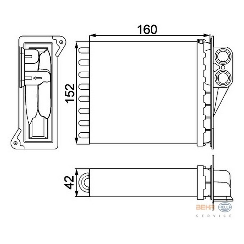 MGA-80805 Kalorifer Radyatoru 26mm (Vw Crafter 06-16 / Mercedes Sprinter 06-13) 8fh351313-594